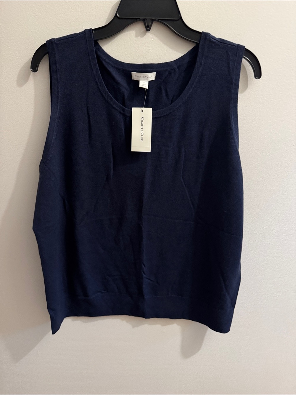 Charter Club Deep Navy Sleeveless Knit Tank